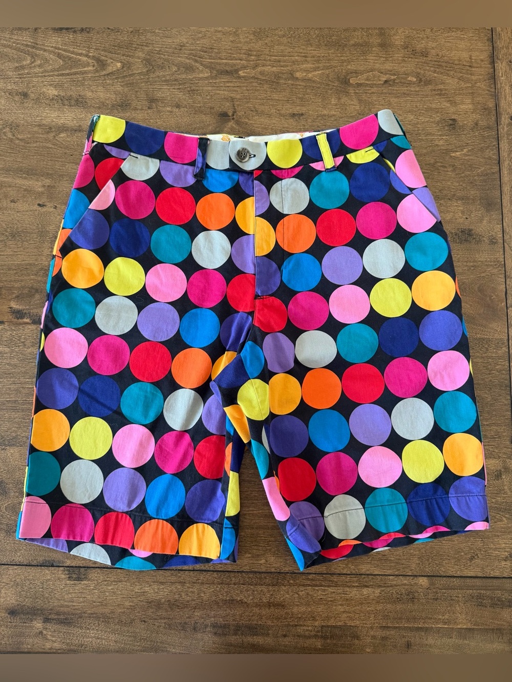 Loudmouth -Men’s Black Shorts with Multicolor Polka Dots